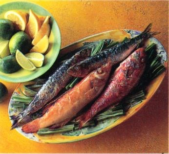 Mixed grilled fish