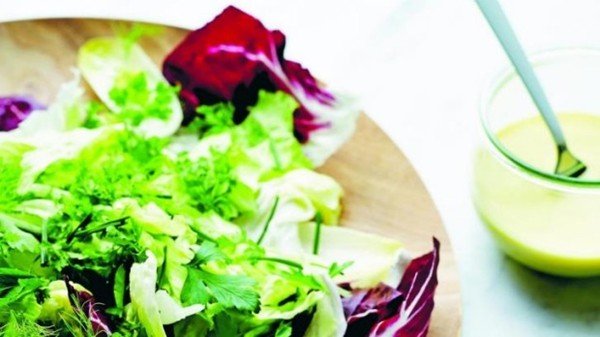 Mixed leaf & herb salad with simple French vinaigrette
