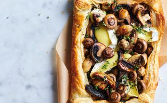 Mixed mushroom and Brie tart