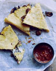 Mixed mushroom-and-cheese quesadillas