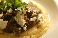 Mixed mushrooms with ricotta & soft polenta