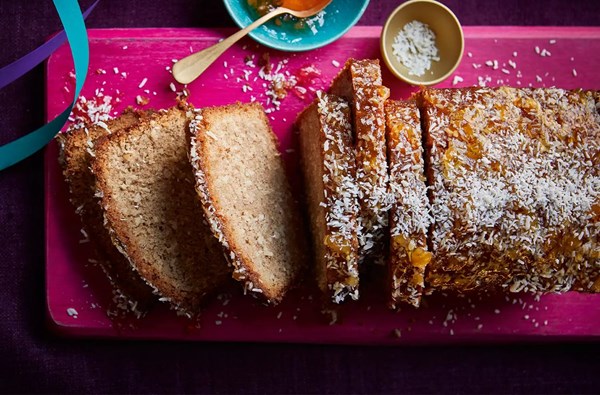Mixed spice, ginger & coconut loaf cake