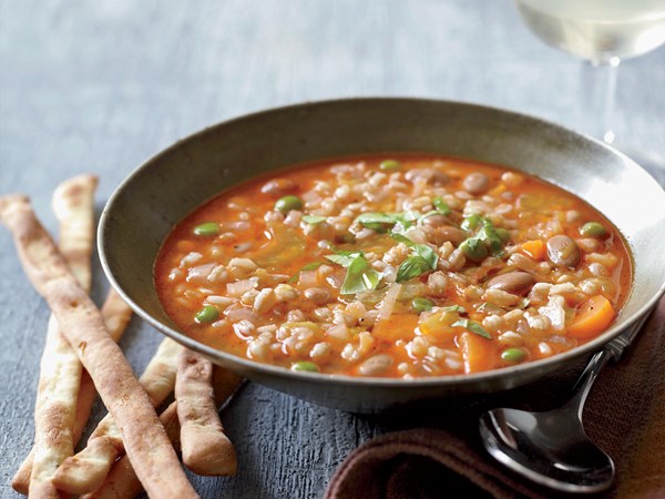 Mixed-vegetable-and-farro soup
