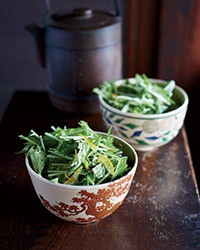 Mizuna salad with kumquats