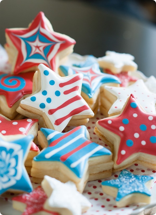 M&Ms inside-patriotic star cookies