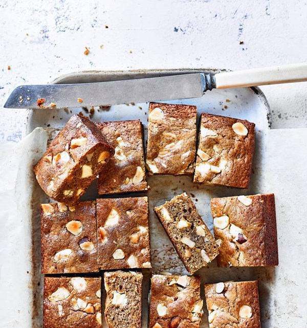 Mocha and Brazil nut blondies