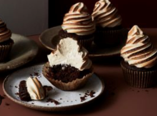 Mocha cupcakes with coffee meringue