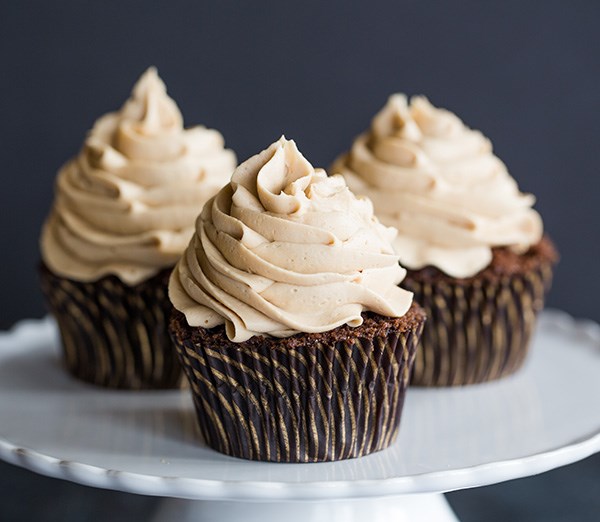 Mocha cupcakes with espresso buttercream frosting