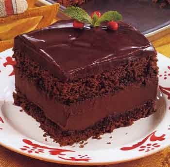 Mocha layer cake with chocolate-rum cream filling