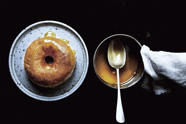 Mochi bread doughnuts with salted honey & cardamom