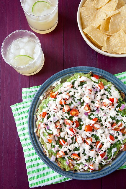 Modernized Mexican seven layer dip 