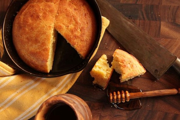 Moist and tender brown butter cornbread