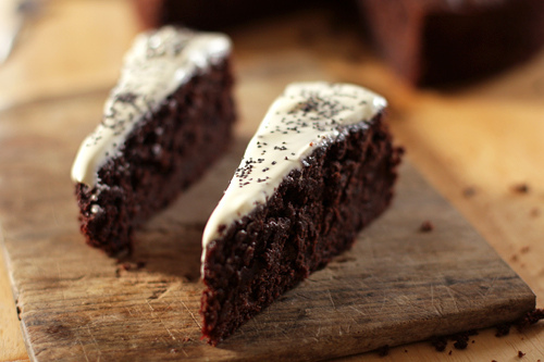 Moist chocolate-beet cake