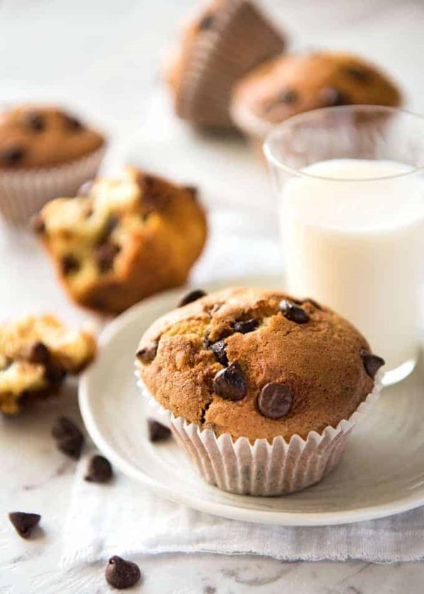 Moist chocolate chip muffin