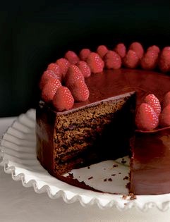 Moist chocolate raspberry génoise