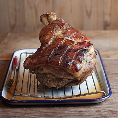 Mojo-marinated pork shoulder roast (Pernil asado con mojo)