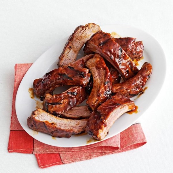 Molasses-glazed baby back ribs