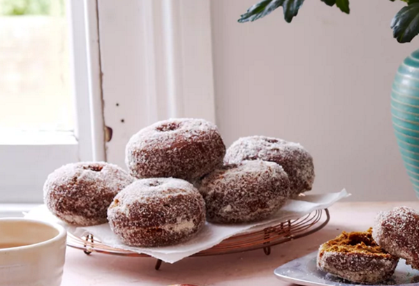 Molasses, orange and yoghurt doughnuts