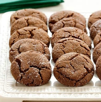 Molasses spice cookies with dark rum glaze
