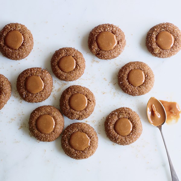 Molasses thumbprints with cajeta