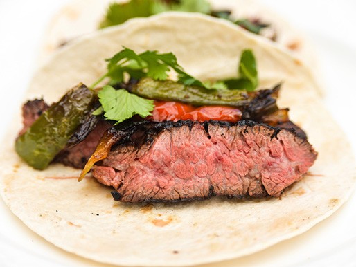 Mole-crusted fajitas