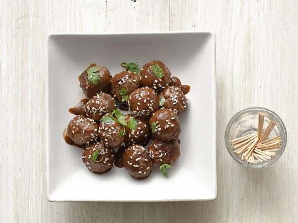 Mole-glazed turkey meatballs