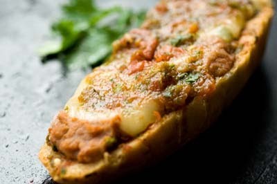 Molletes with homemade bolillos