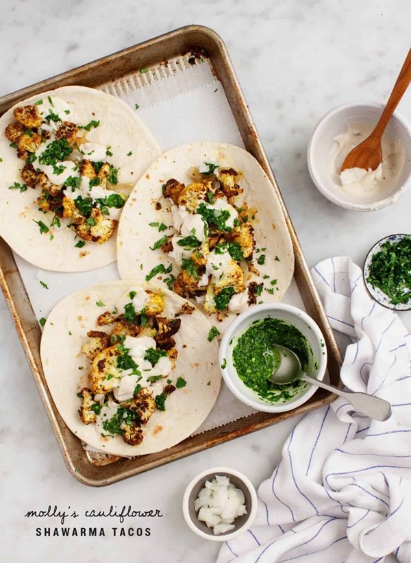 Molly’s cauliflower shawarma tacos