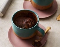 Molten chocolate microwave mug pudding