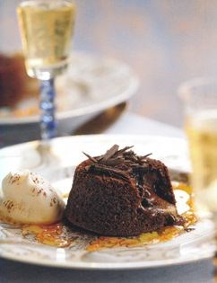 Molten chocolate orange puddings