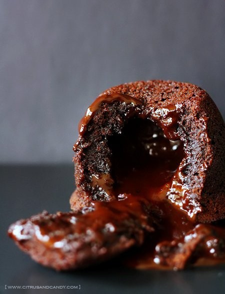 Molten chocolate orange puddings