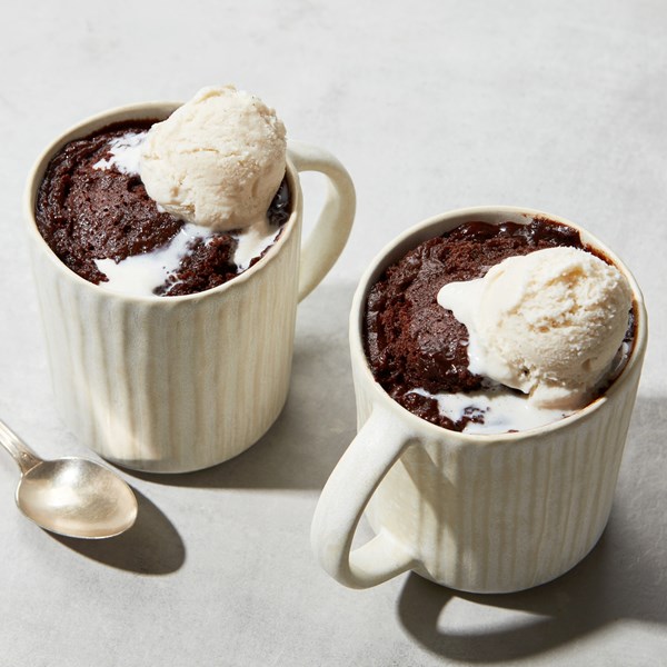 Molten double chocolate mug cake