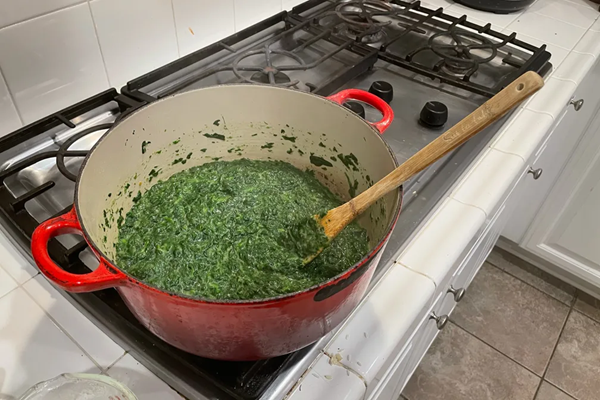 Mom's creamed spinach à la Julia