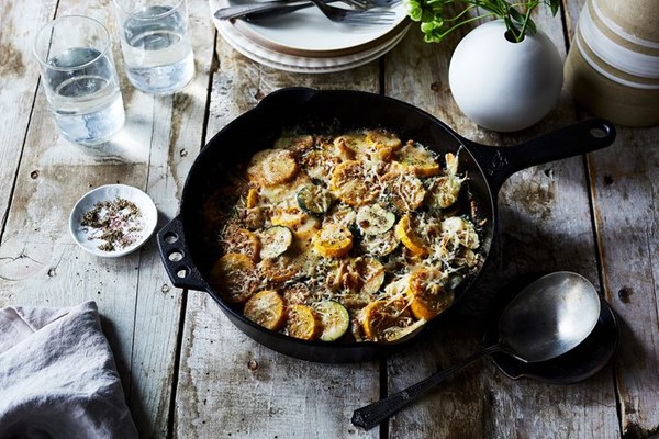Mom's famous zucchini gratin