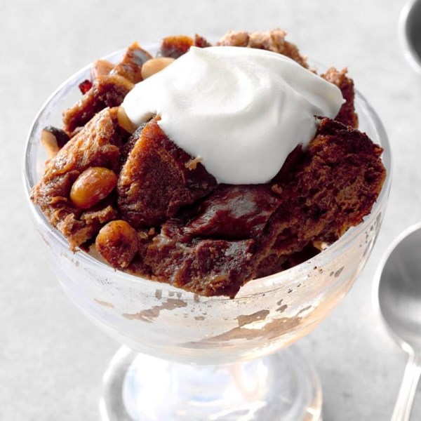 Mom's hazelnut & chocolate bread pudding