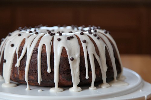 Mom's marble dark chocolate vanilla bean bundt cake
