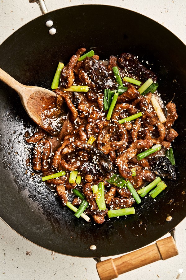 Mongolian beef with sticky rice