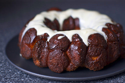 Monkey bread with cream cheese glaze