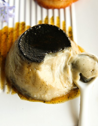 Monkey Magic's black sesame crème caramel