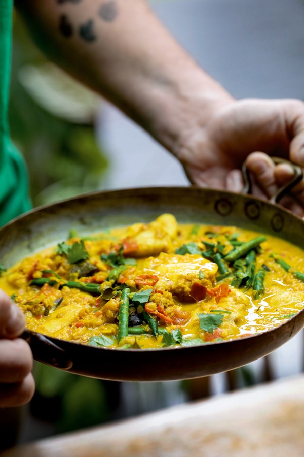 Monkfish and coconut curry