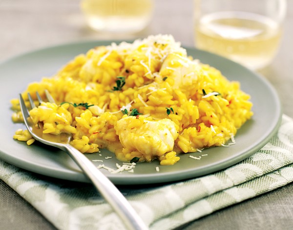 Monkfish and saffron risotto