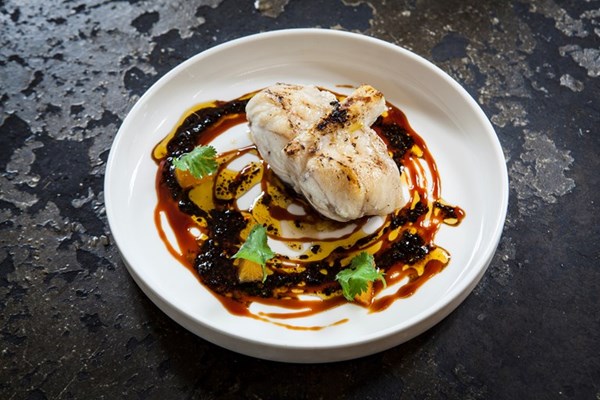 Monkfish, citrus, Urfa chilli dressing and coriander