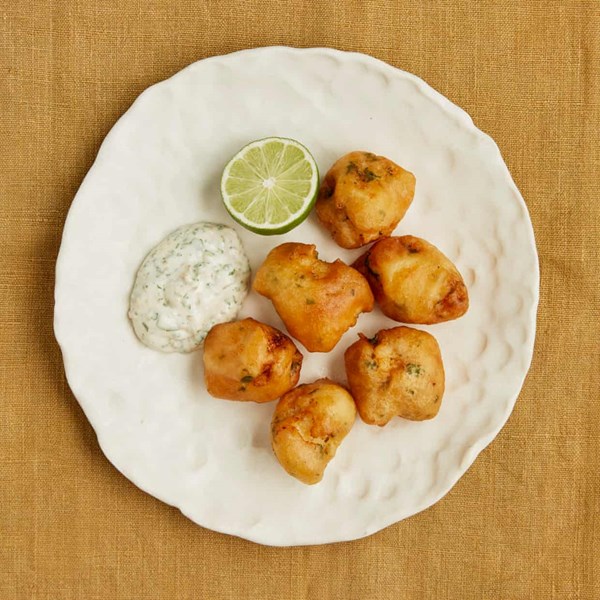 Monkfish fritters, jalapeño mayo