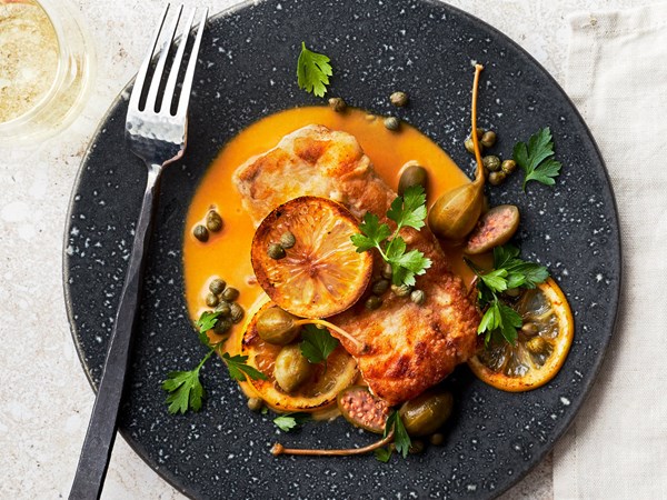Monkfish piccata