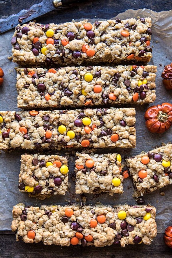 Monster oatmeal chocolate chip cookie bars