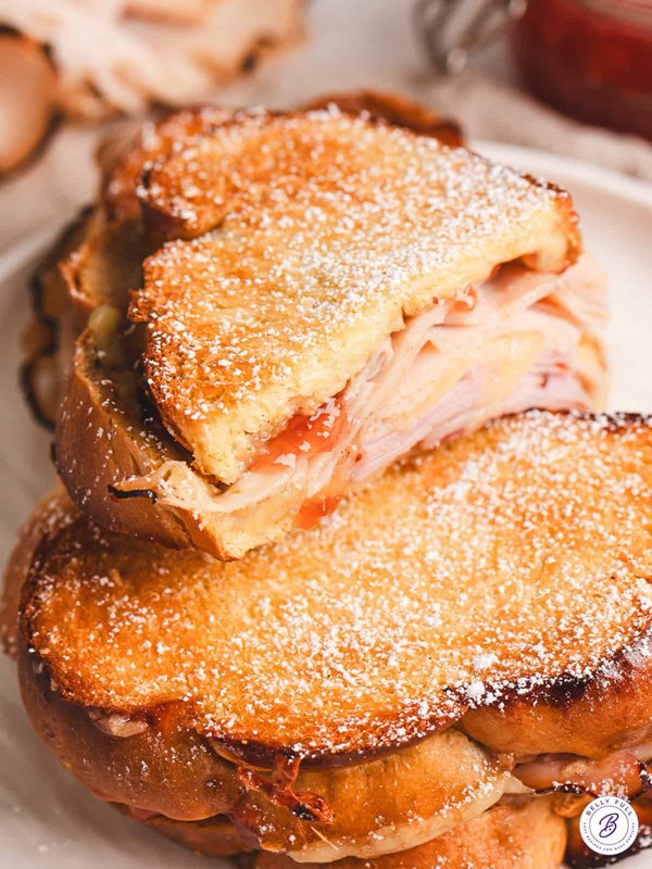 Monte Cristo baked grilled cheese