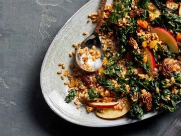 Morel mushroom and apple salad