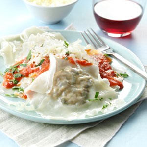 Morel mushroom ravioli