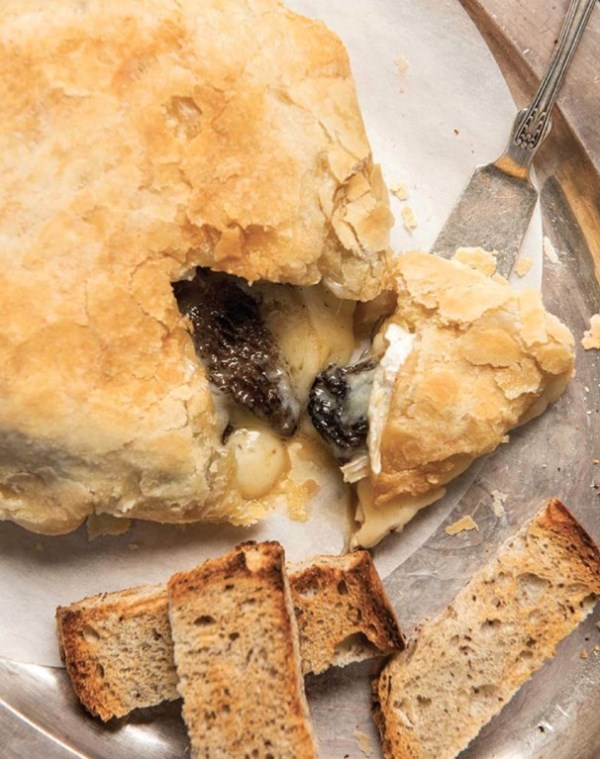 Morels and Brie en croûte [Larry Evans]