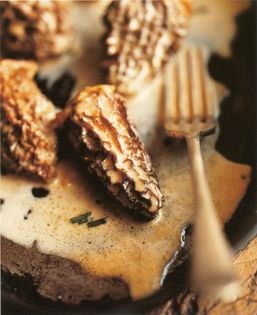 Morels stuffed with foie gras